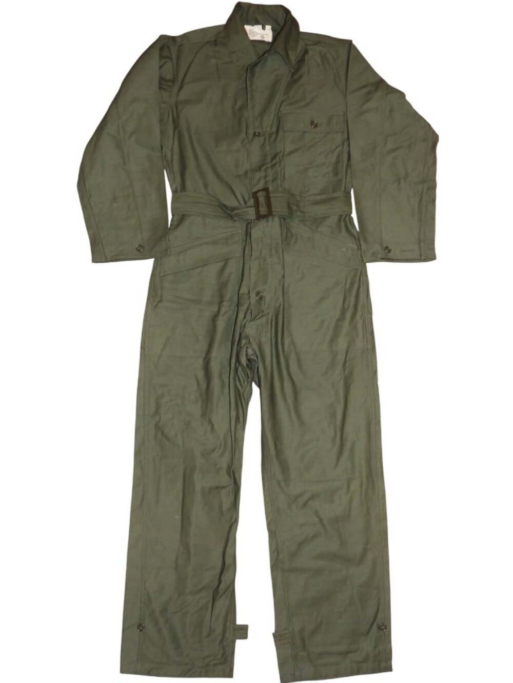 Vintage OD Green Army Coveralls Sateen DSA-1-2028-63-C Medium Shade 107